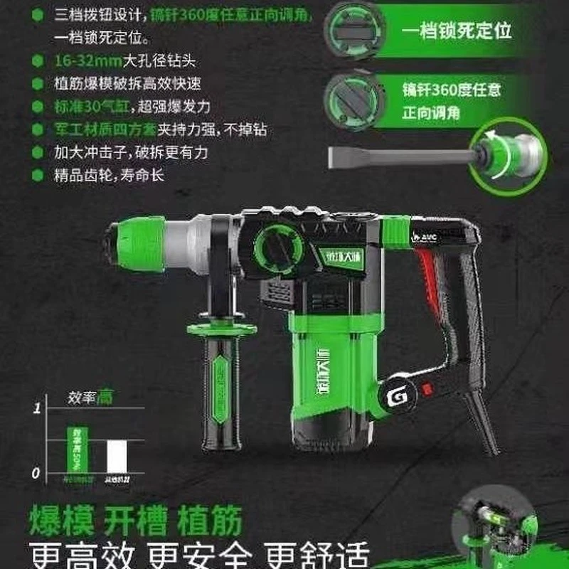 弘杰0832T工业级1550W强力双用离合电锤