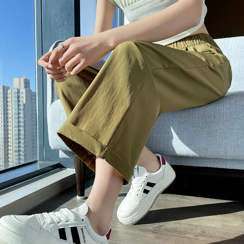 冰丝云朵裤阔腿裤薄款百搭慵懒风小个子裤子女式休闲女士空调裤