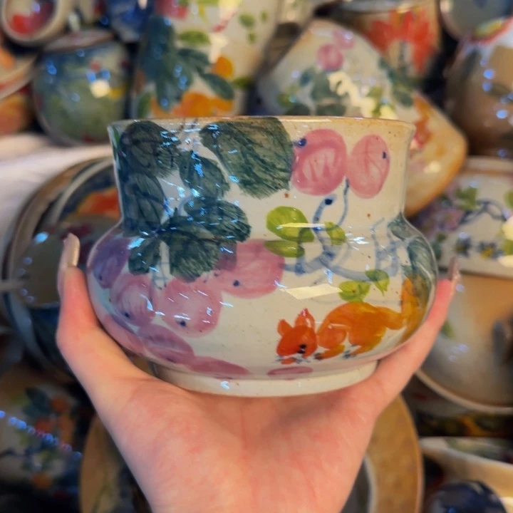 瓷片手工手绘细微不一样