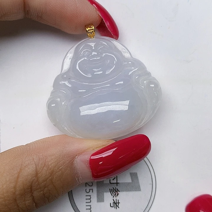 颈饰18K金镶嵌翡翠天然翡翠