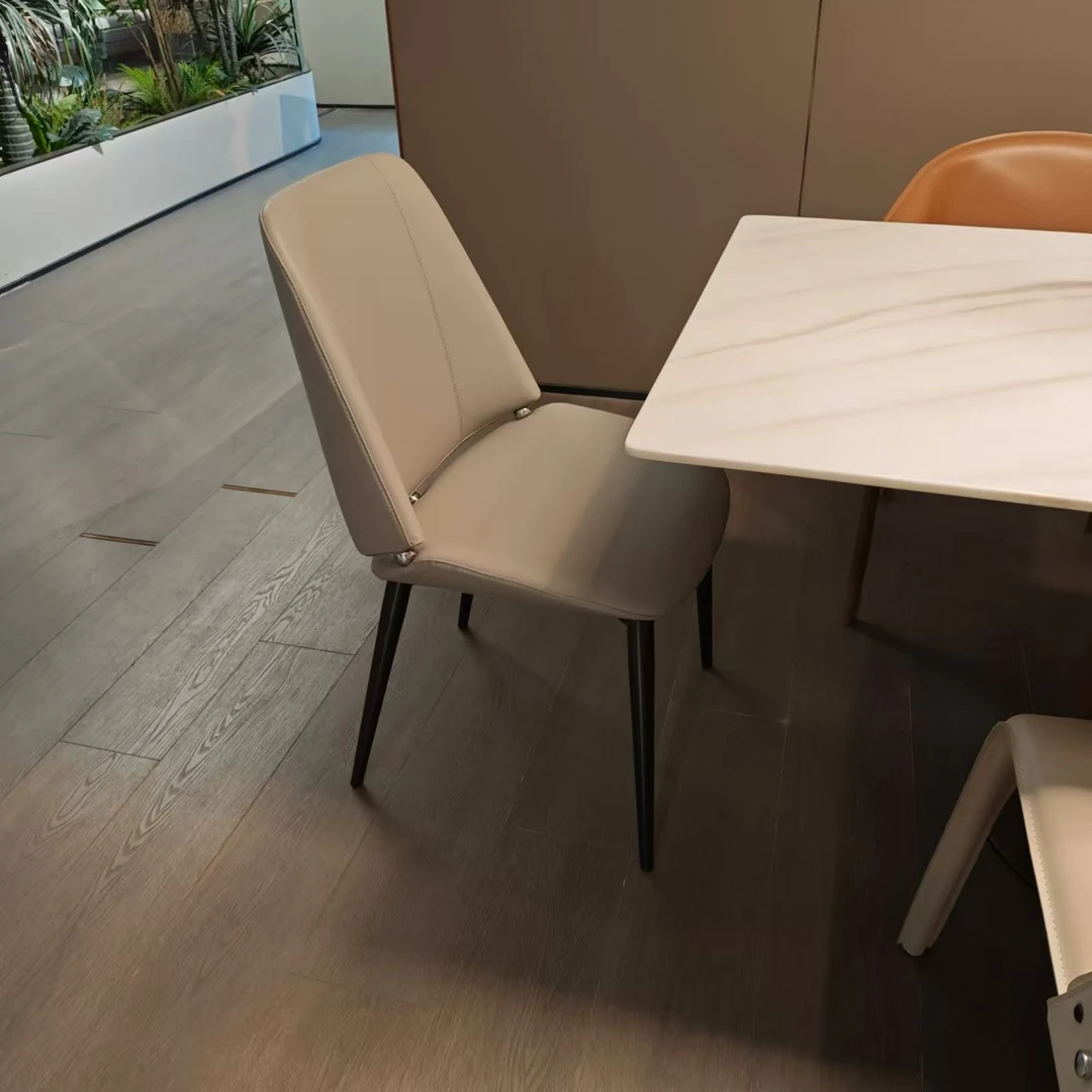 两张【钢珠】简约轻奢北欧风舒服舒适高档时尚家用办公茶桌餐厅椅子