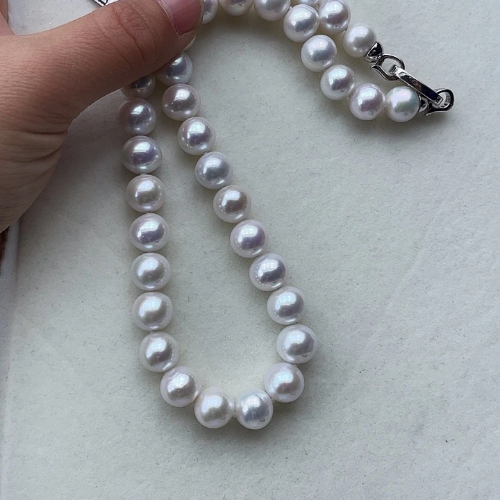 淡水珍珠颈饰银S925镶嵌卡11➕高品极光白炫天女粉收藏级