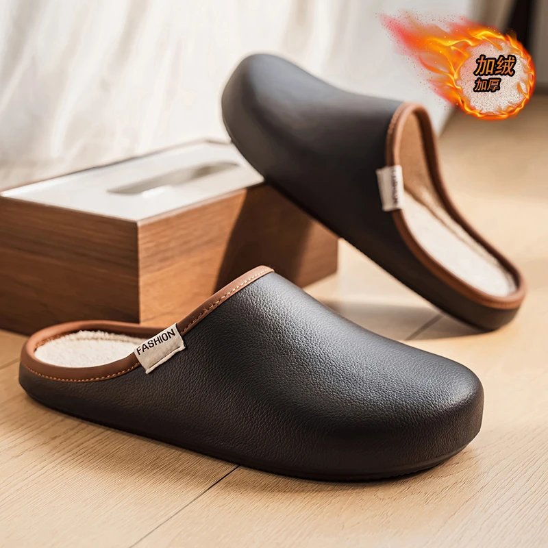 冬季新款棉拖鞋气质男女款居家加绒保暖棉鞋外穿情侣轻质包头拖鞋