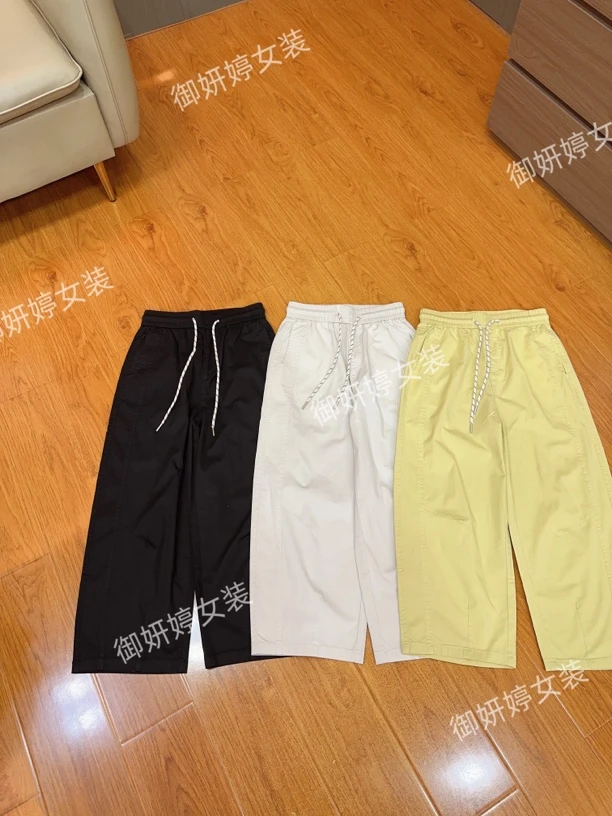 御妍婷8920水洗棉八分哈伦裤显瘦松紧腰夏季女百搭弹力山本休闲裤