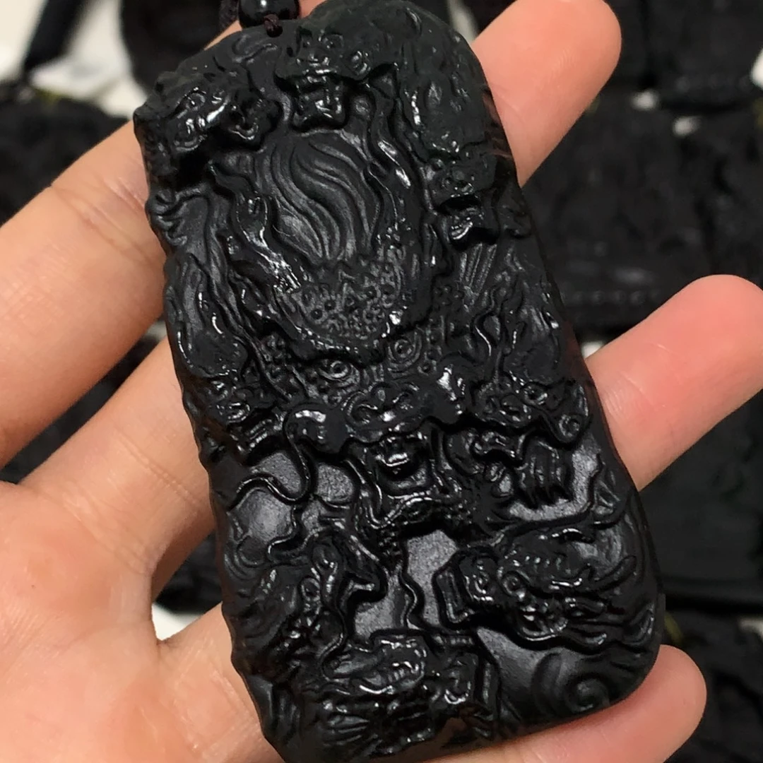 天然缅甸a货钢琴黑挂件