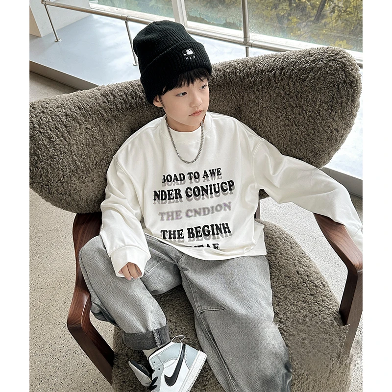 男童春装2025新款儿童时尚长袖T恤上衣春款品质童装打底TXW537