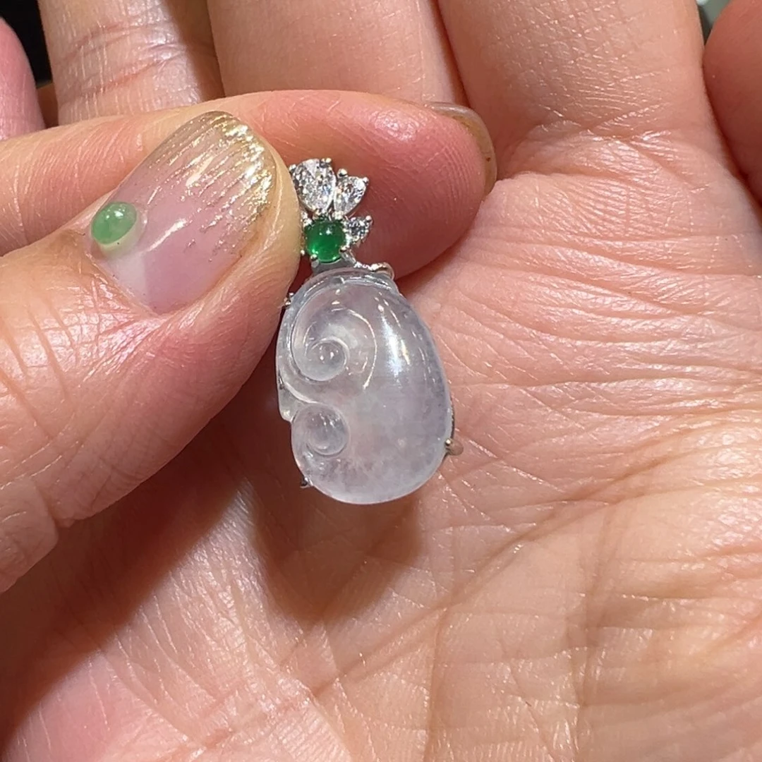 翡翠银S925镶嵌颈饰翡翠