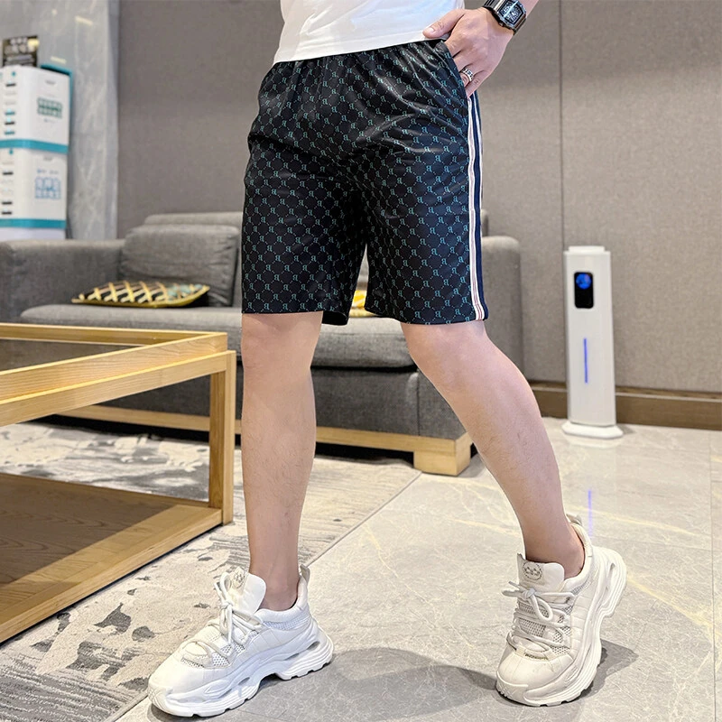 2025男士夏季时尚潮流韩版休闲百搭五分裤宽松印花速干薄款短裤