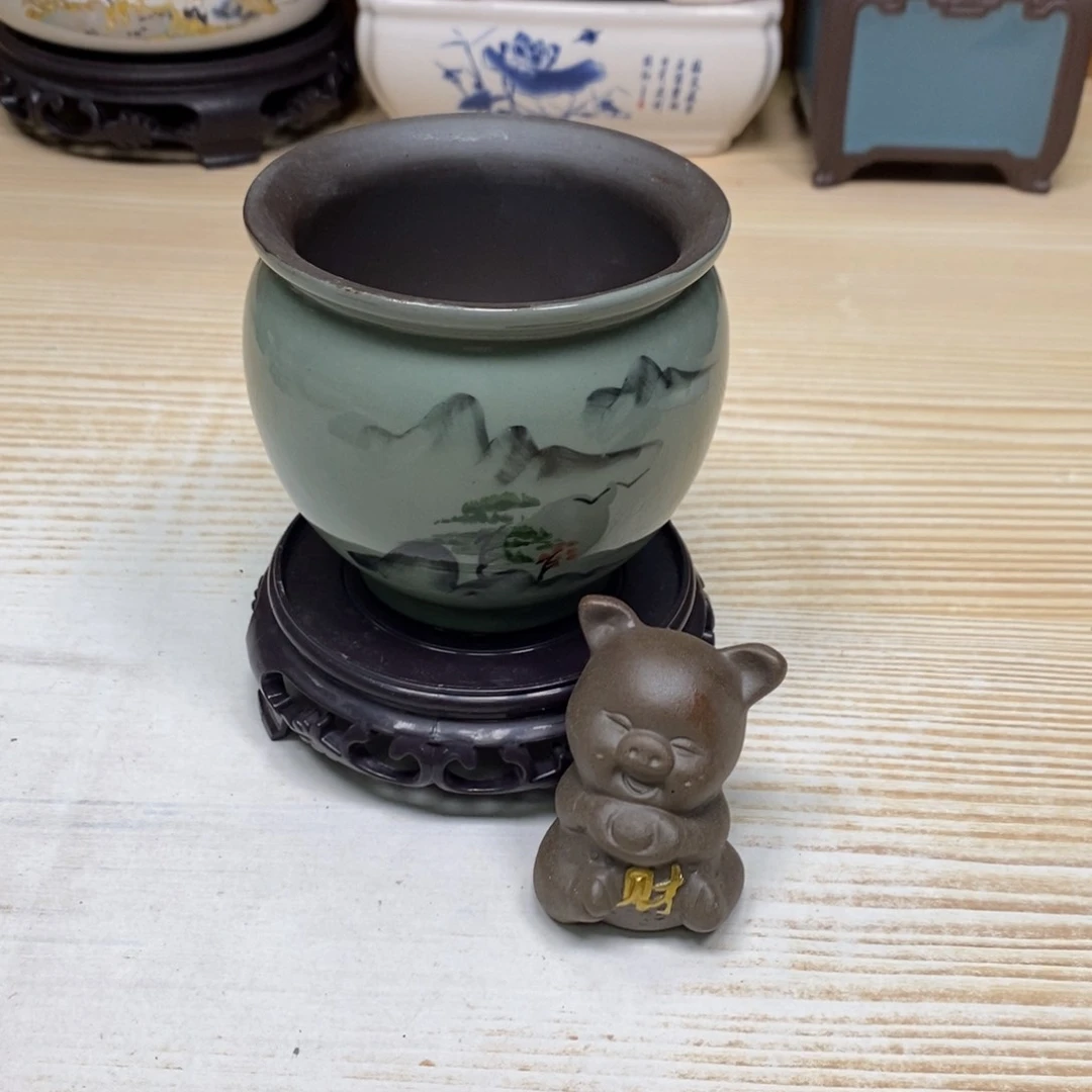 紫砂陶瓷花盆浮力