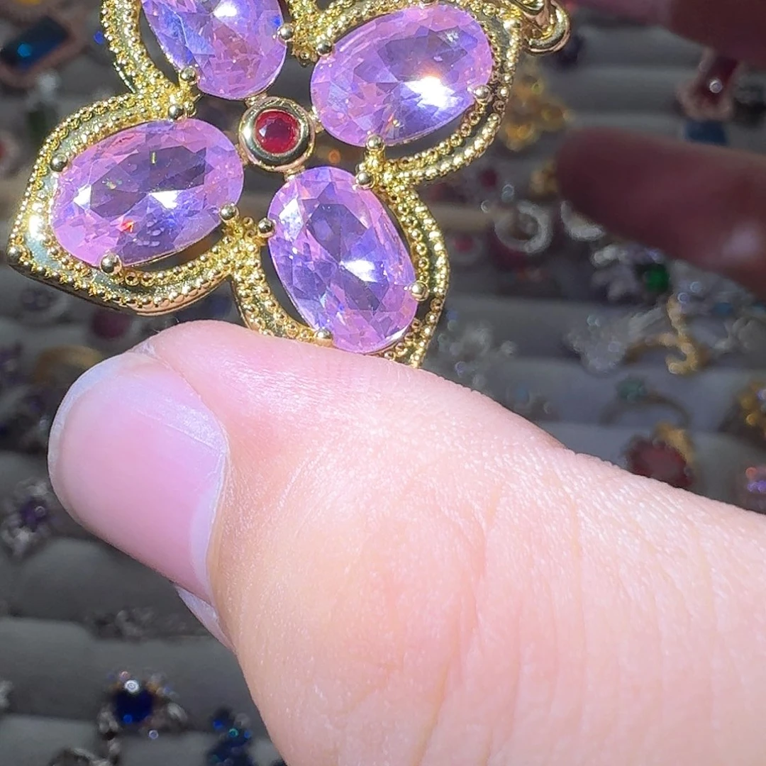 绿水晶戒指银S925镶嵌