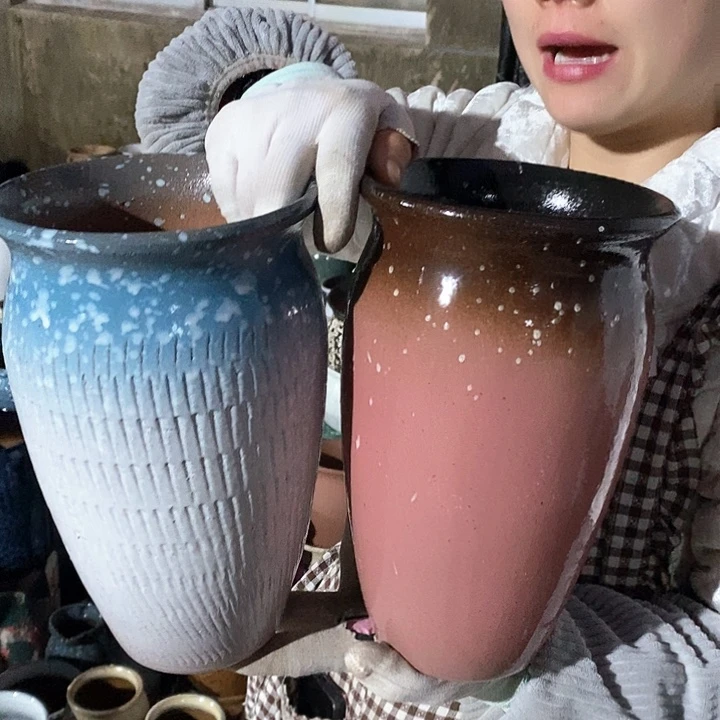 紫砂花盆瑕疵口15高25