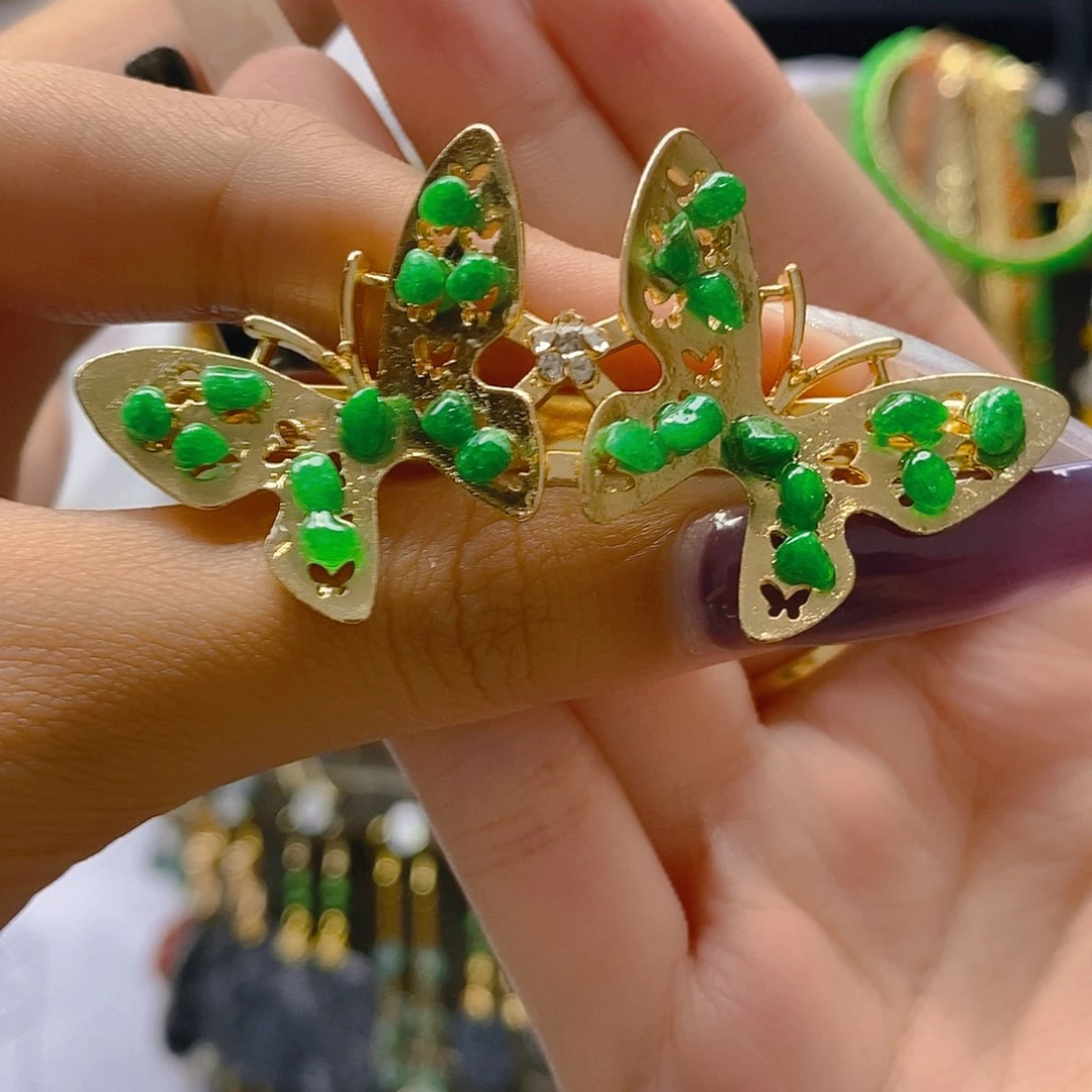 翡翠合金耳饰翡翠