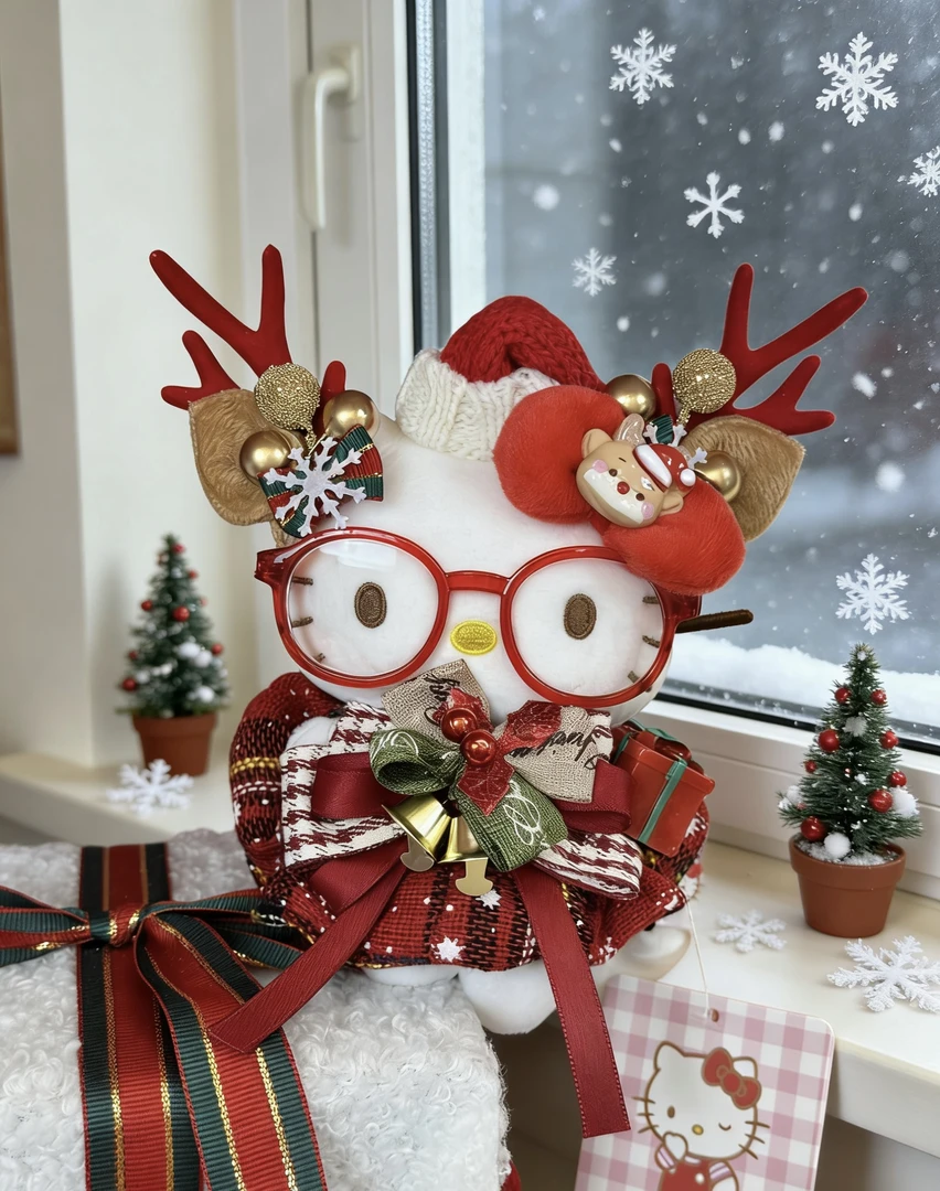 【圣诞麋鹿】正版HelloKitty圣诞麋鹿挂件可爱玩偶diy生日礼物