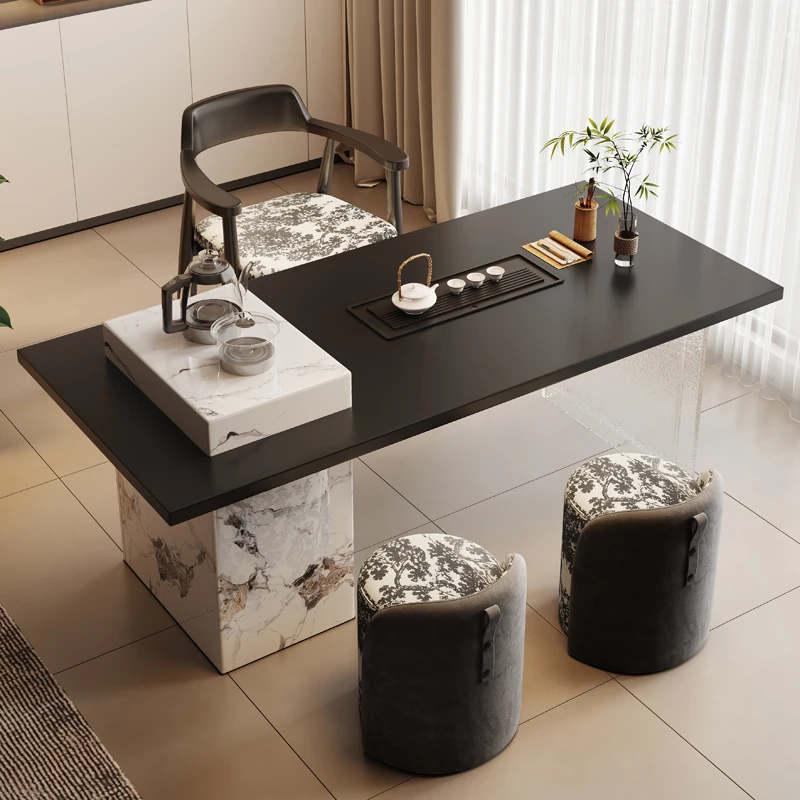 现代轻奢家用组合阳台茶几泡客厅实木茶桌高档茶桌茶台一整套