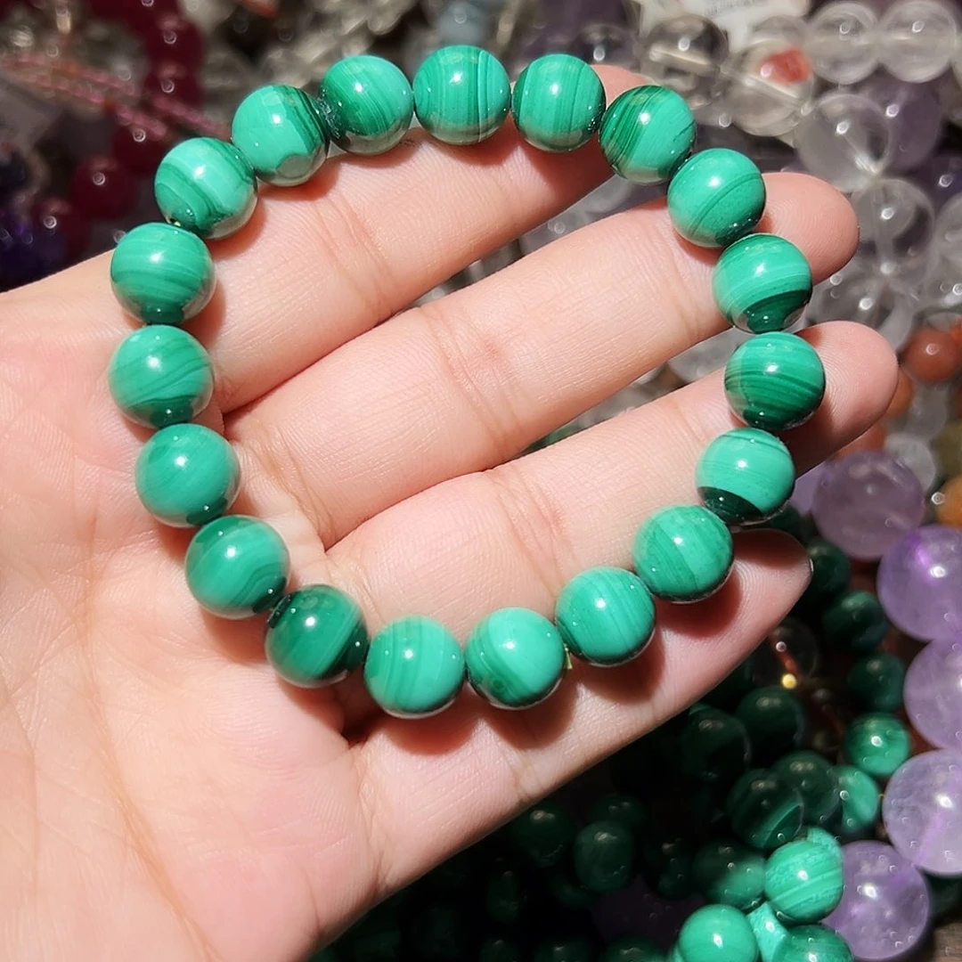 水晶手链未镶嵌孔雀石10毫米