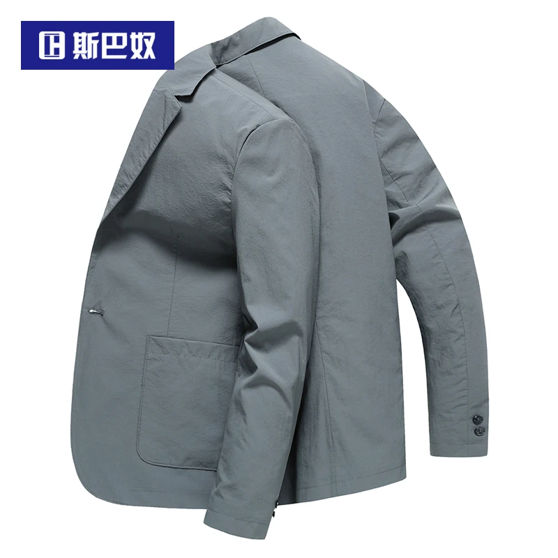 斯巴奴小西装夹克男2025秋季新款休闲上衣西装领茄克衫通勤外套