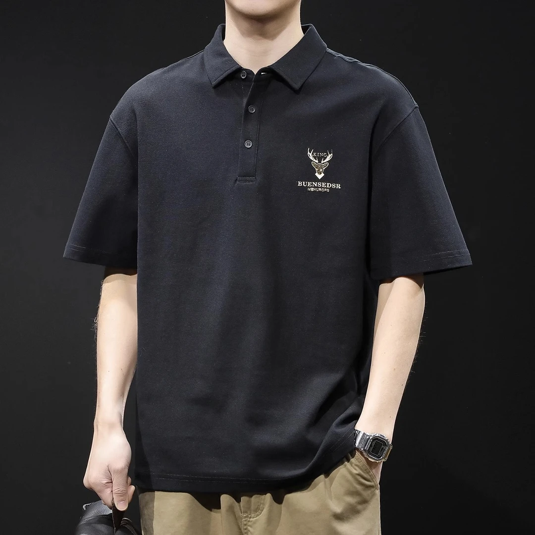 潮龛polo衫男短袖t恤男士夏季宽松大码潮牌2025新款衣服体恤男装