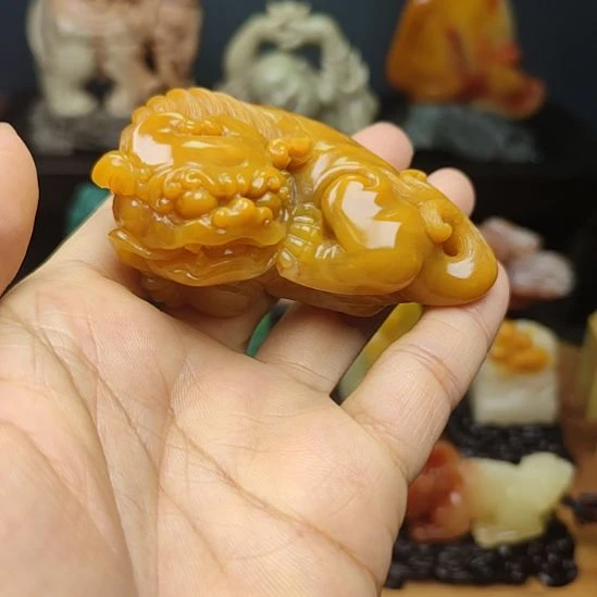 寿山石印石手把件手把件