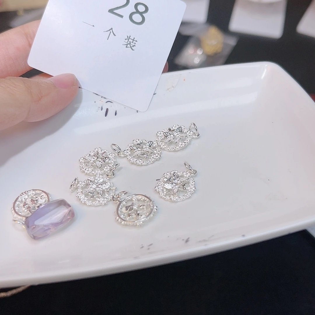 紫晶珠宝半成品银S925镶嵌28