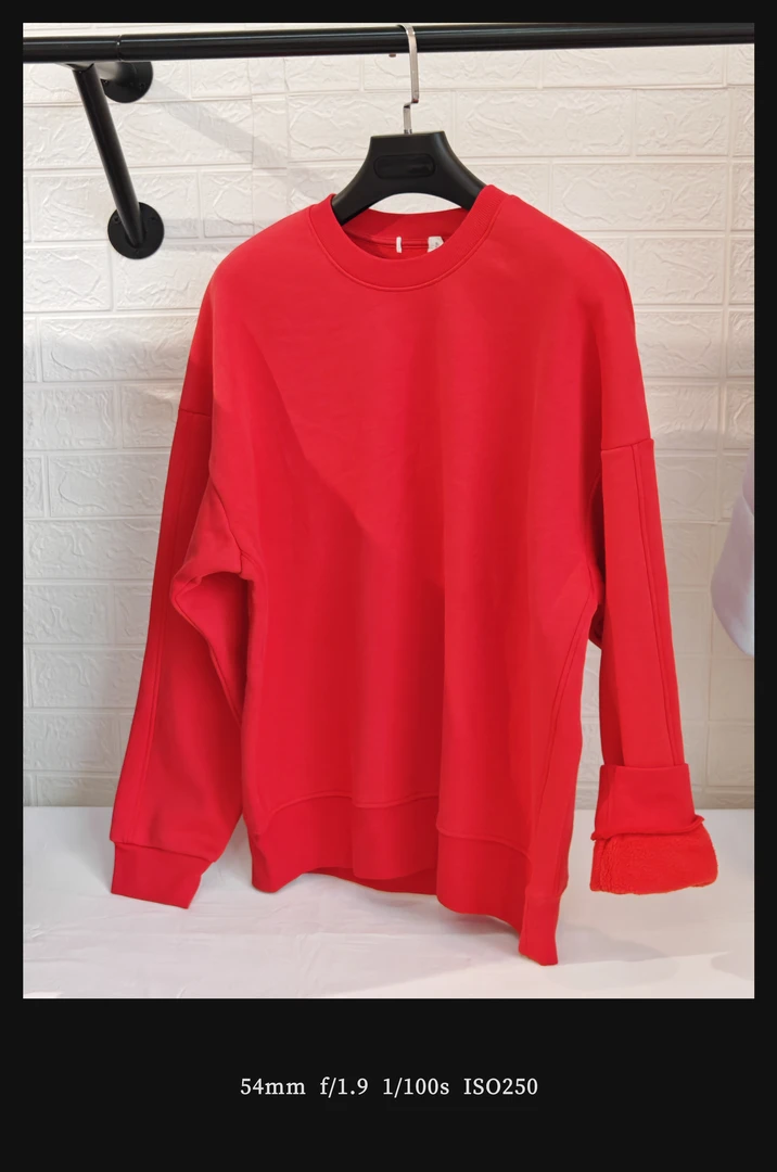 圆领不起球冬季长袖休闲风卫衣包袖不褪色加绒厚款