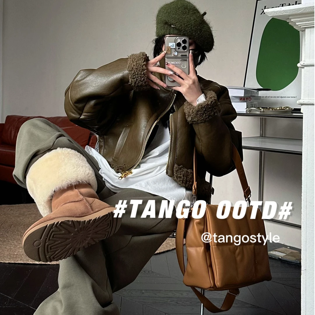 HELLOTANGO 皮毛一体外套加绒8158#