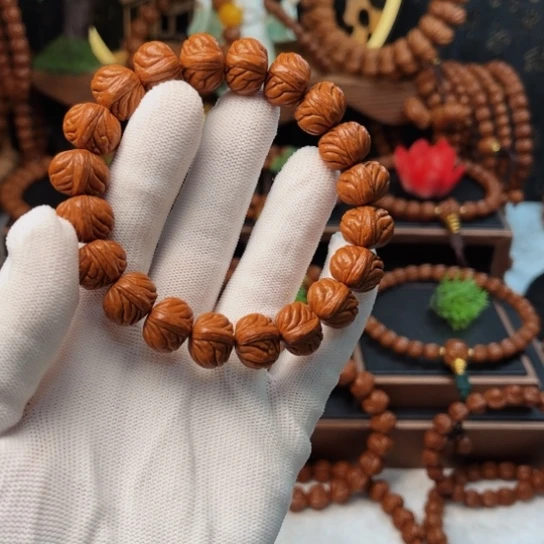 吊坠桃核14龙鳞纹手串