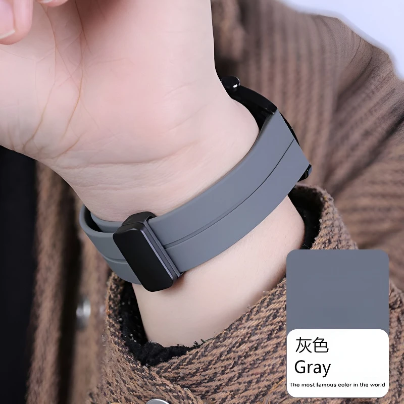 浩克表带适配华为GT5表带watch3pro Buds液态硅胶gt2保时捷磁吸扣
