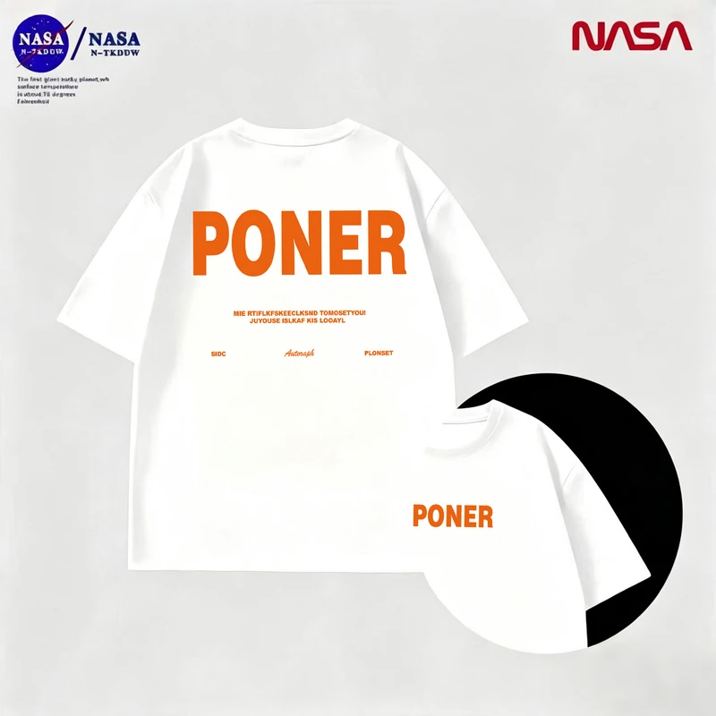 D16NASA联名重磅T恤男女同款时尚百搭圆领短袖【PON】A-0113