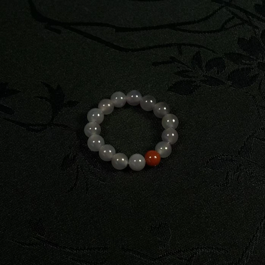 【沐禾】 天然和田玉烟紫戒指戒圈气质百搭轻奢指环 多样性发其一