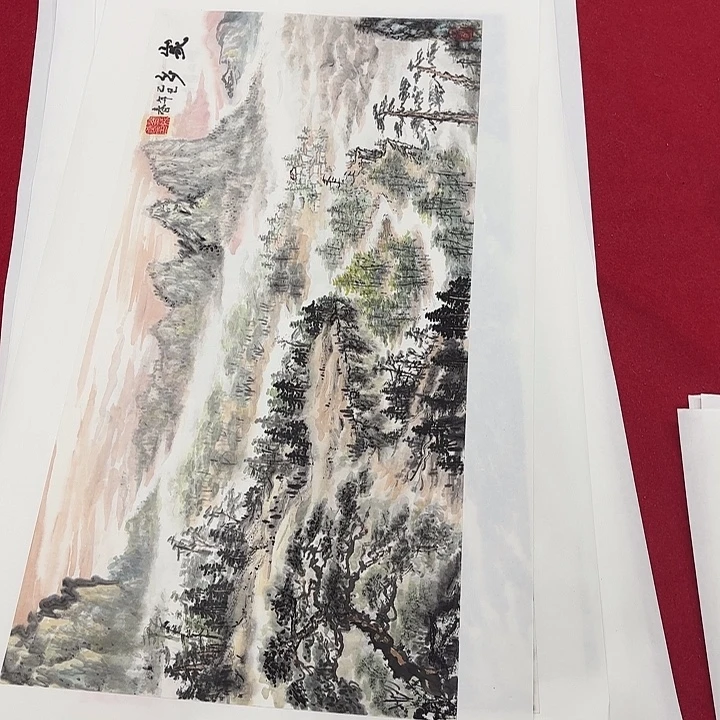 国画花鸟等图案为一体