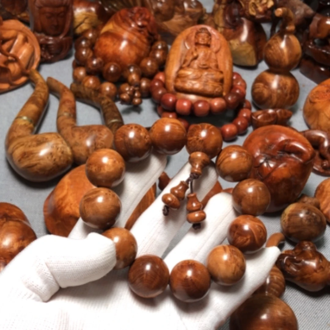 【闪购商品】木麻梨疙瘩火琉璃手把件