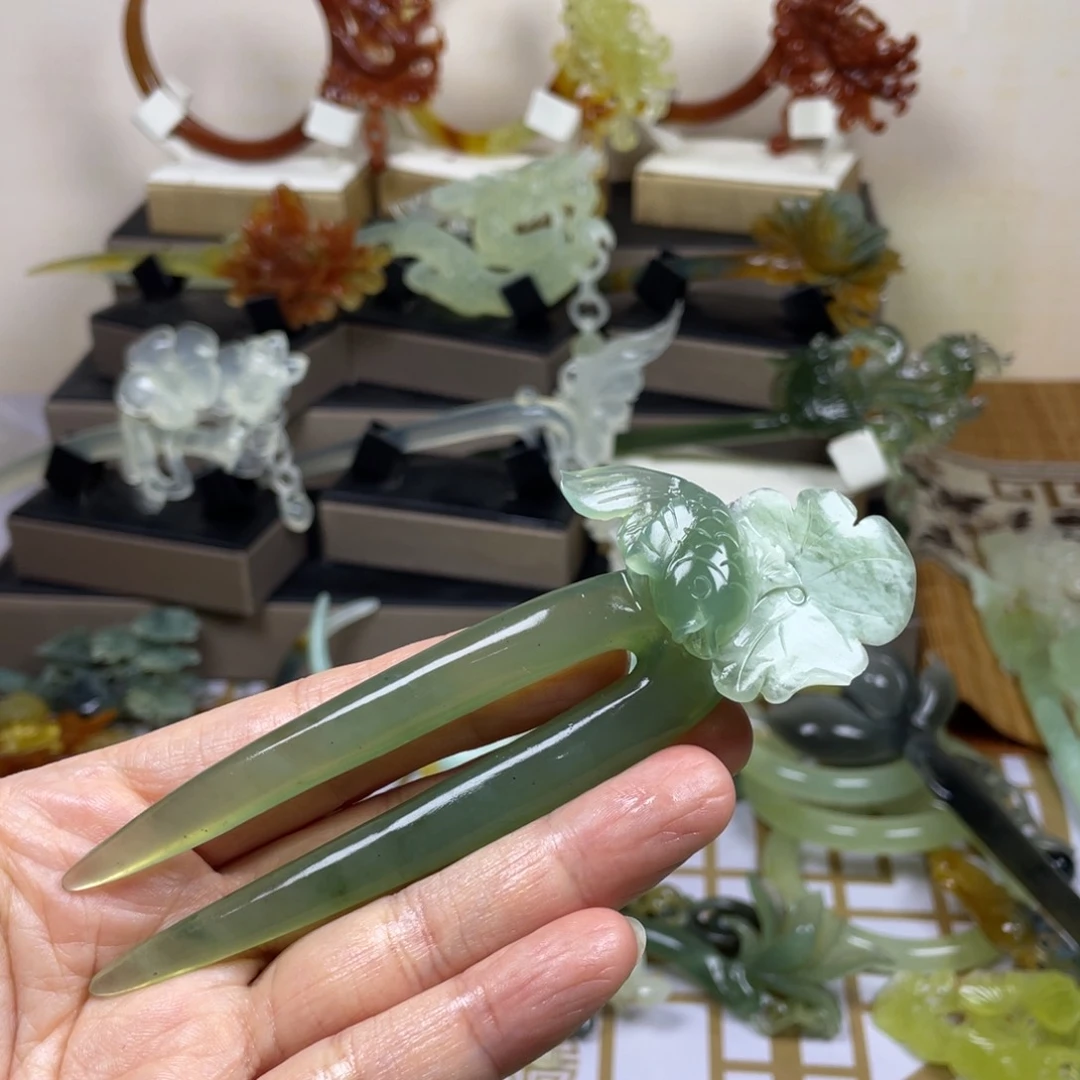 未镶嵌蛇纹石玉发饰