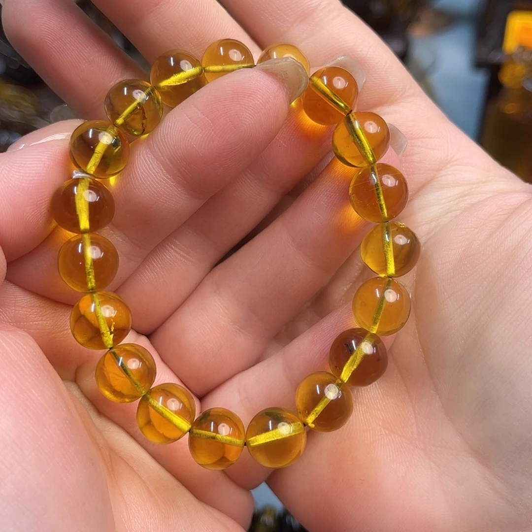 琥珀手链未镶嵌缅甸琥珀金珀手串10+