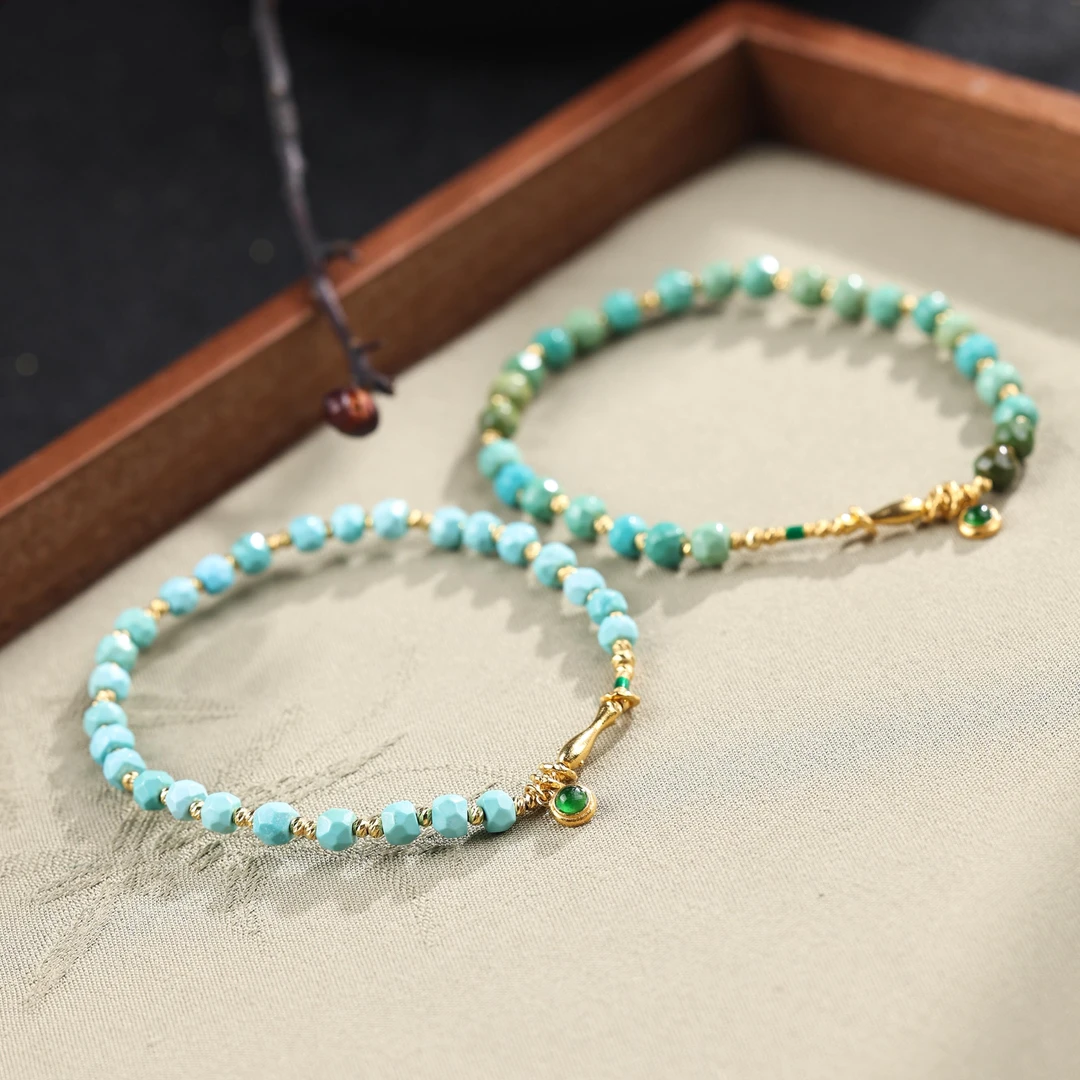 【举石严选】H1129-3793-019绿松石手串18k（一件/多样性发）O