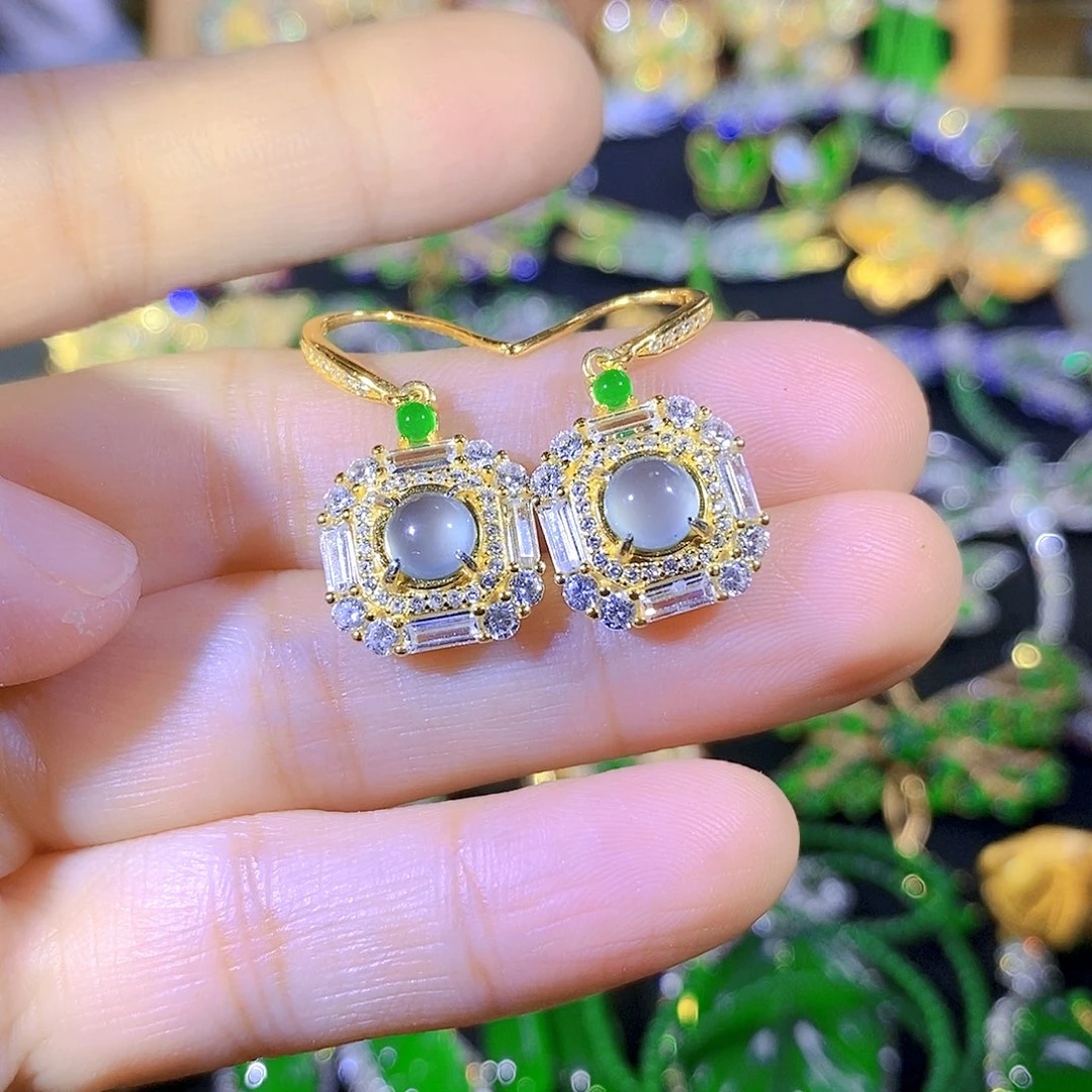 吊坠(不含链)银S925镶嵌翡翠