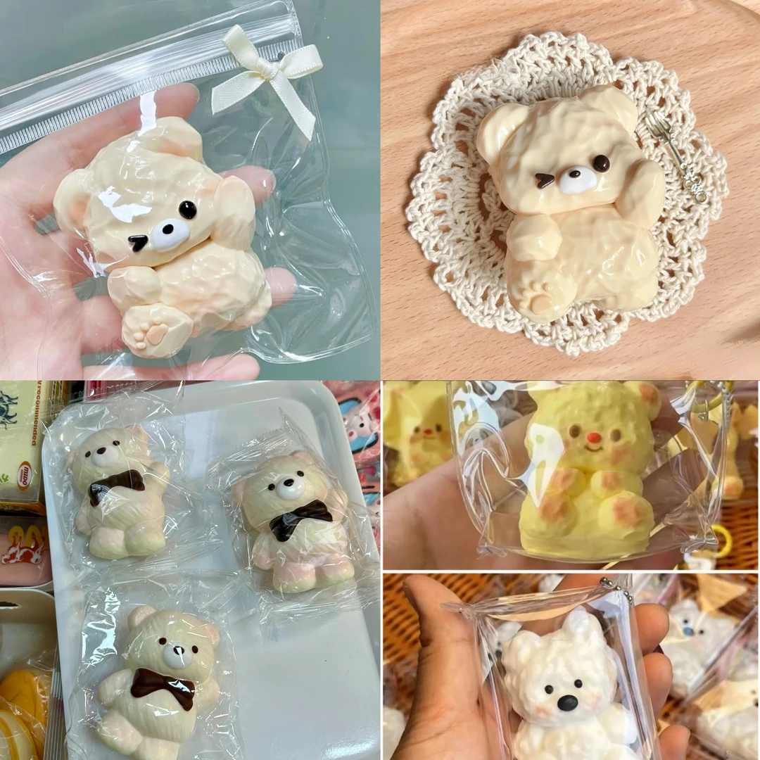 解压小熊迷你小动物硅胶捏捏甜美挂件高颜值潮玩礼物手工DIY挂件