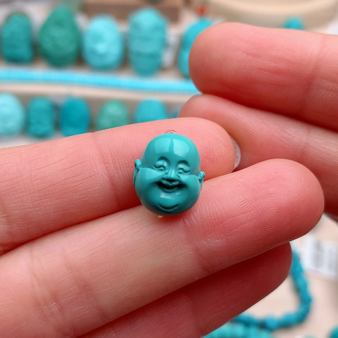 绿松石珠宝奇石未镶嵌12.8mm