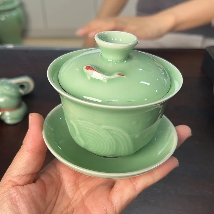 龙泉云间青瓷小米茶器
