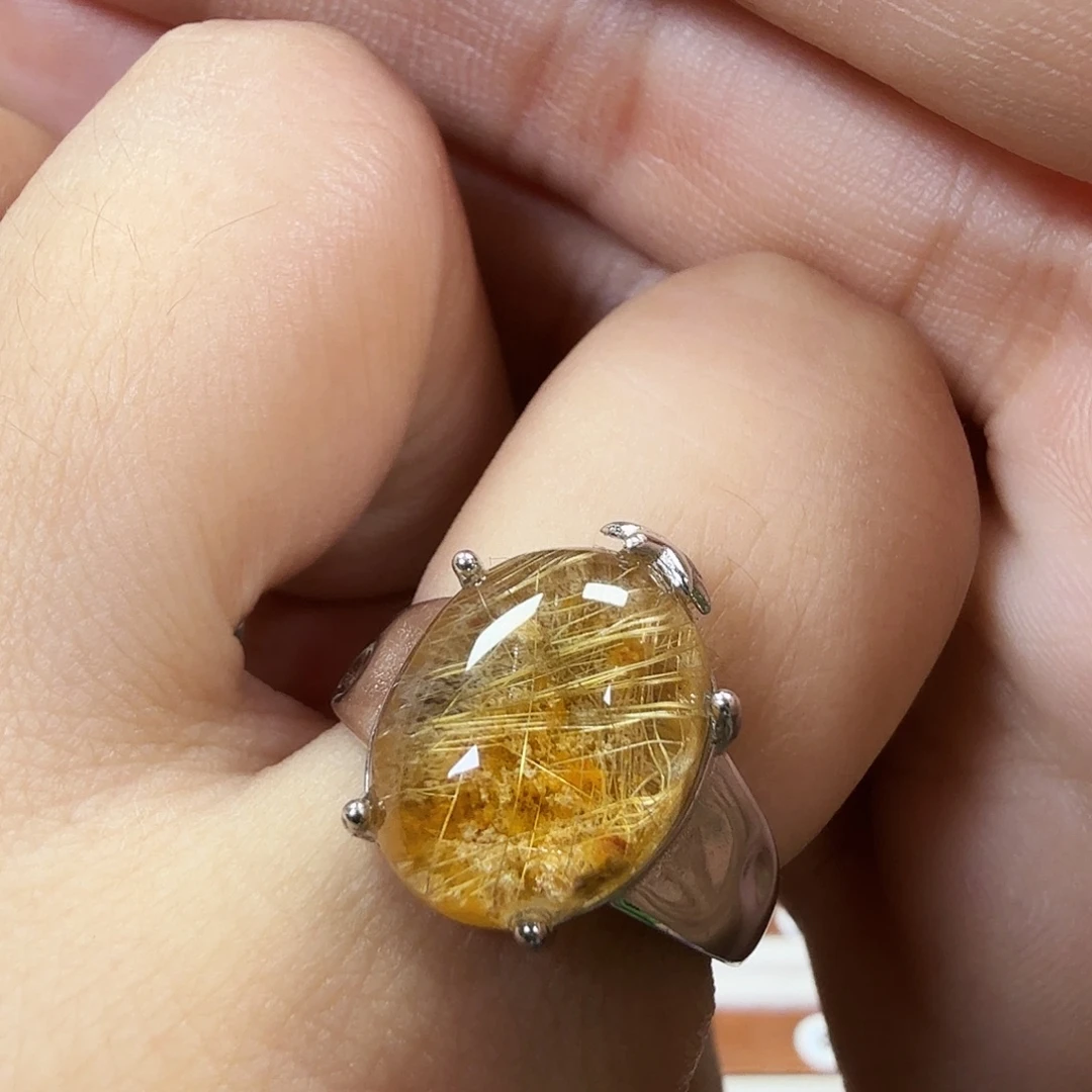 戒指银S925镶嵌水晶