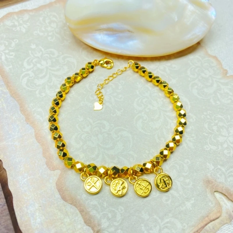 手链 K0375黄色平安喜乐小爱心手链多样性发货44864