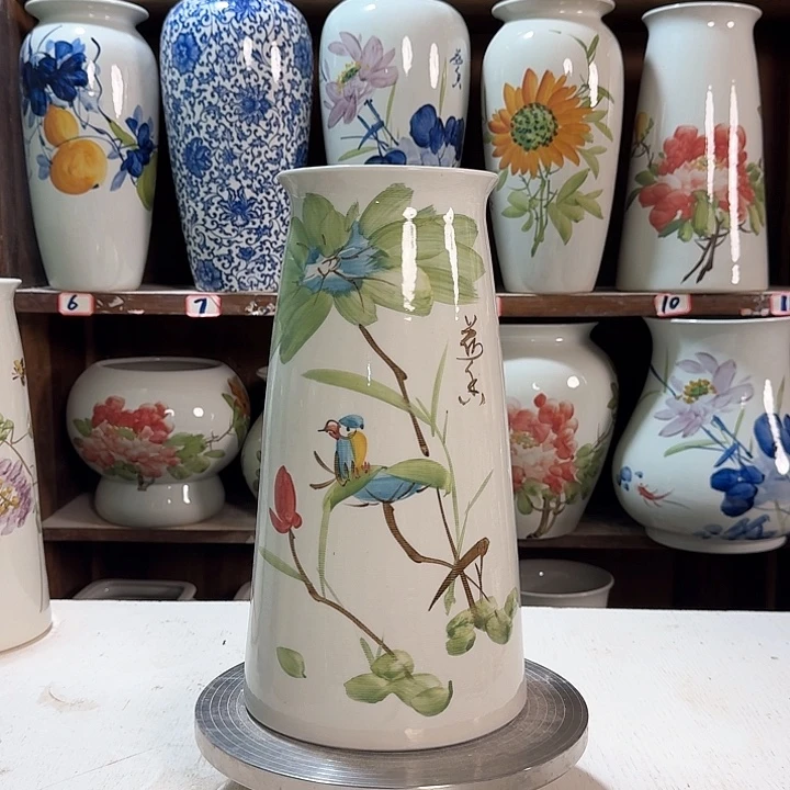 瓶宝塔荷花鸟新款陶瓷陶瓷