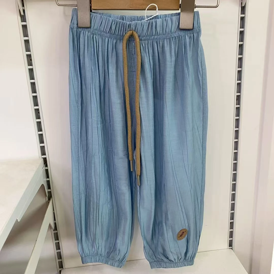 6573-2桃花皱防蚊裤（蓝色）