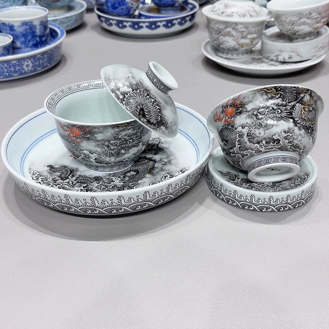 盖碗景德镇高温茶具