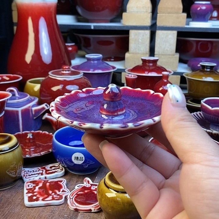 陶瓷景德镇名陶雅玩原矿郎红