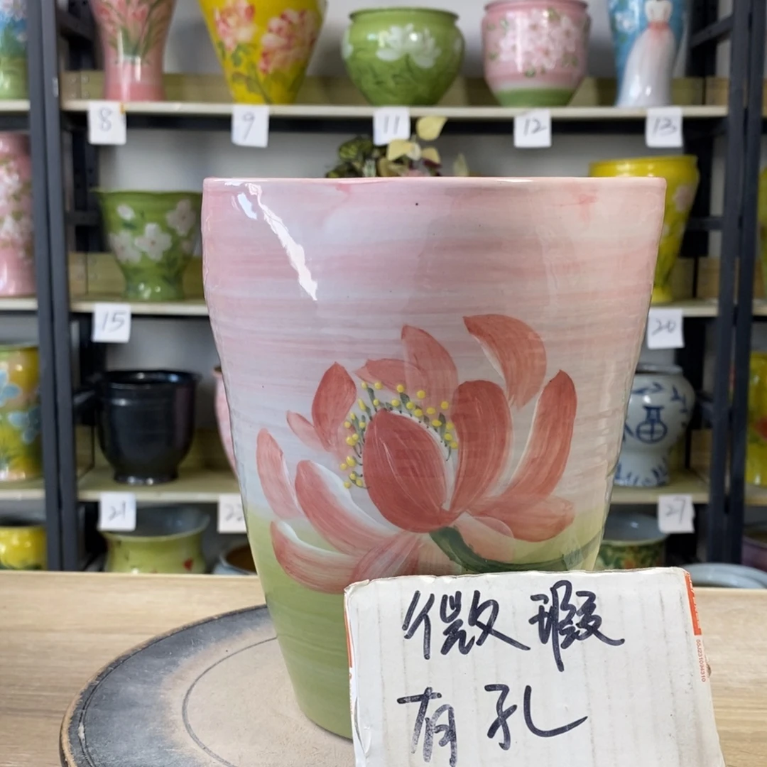 景德镇手工手绘陶瓷花盆