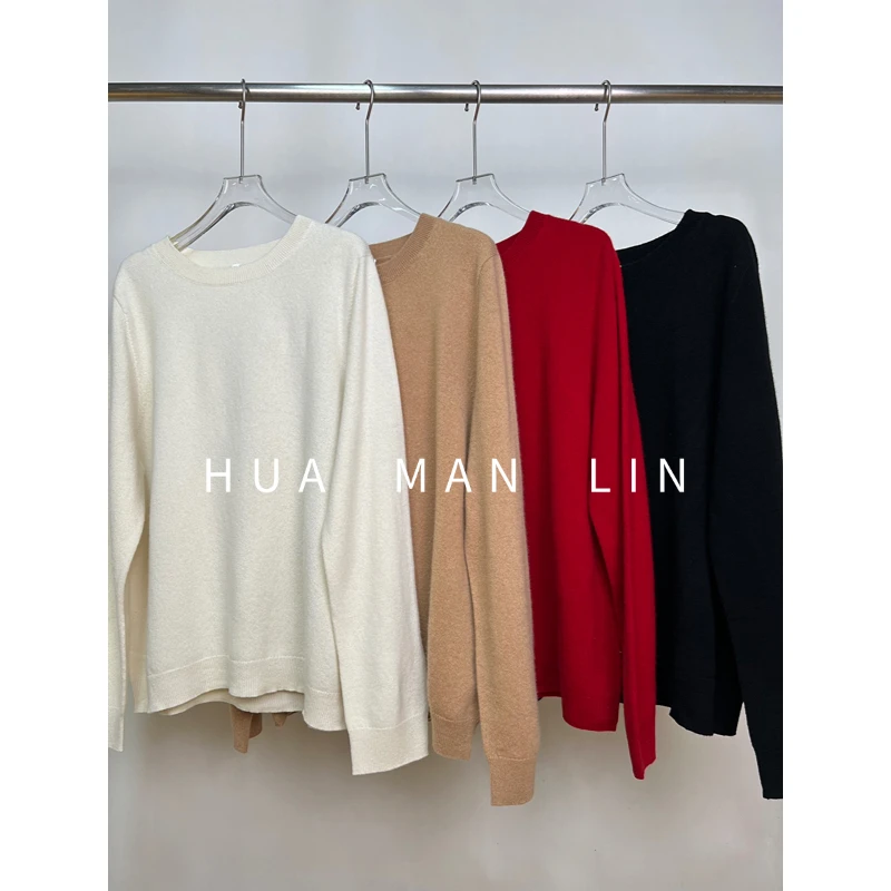 【花满林】四色圆领净版秋冬绵羊毛上衣23565