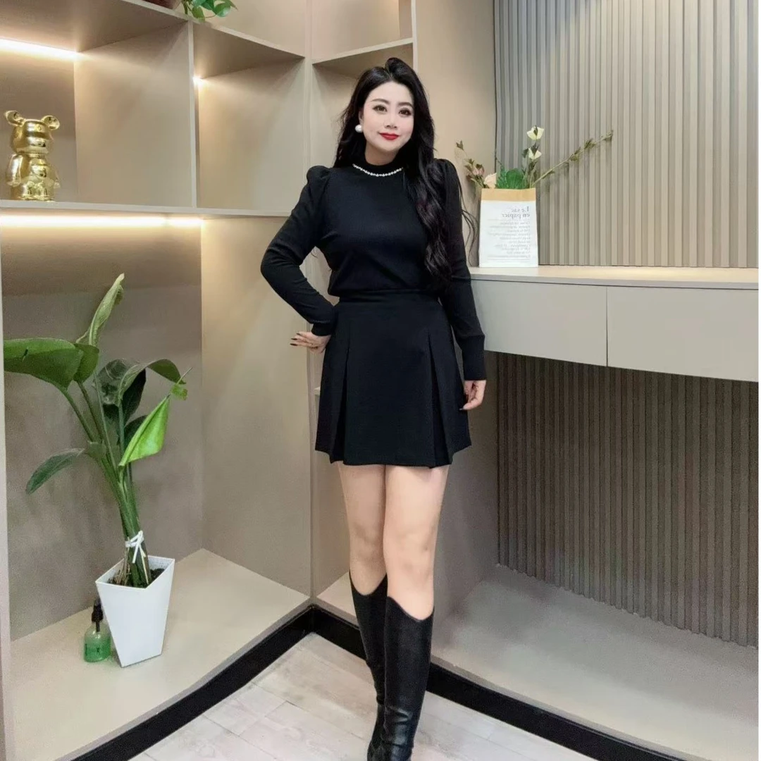 洋气小衫-娃 9170个性领钻时尚潮流显瘦百搭胖MM大码女装新款