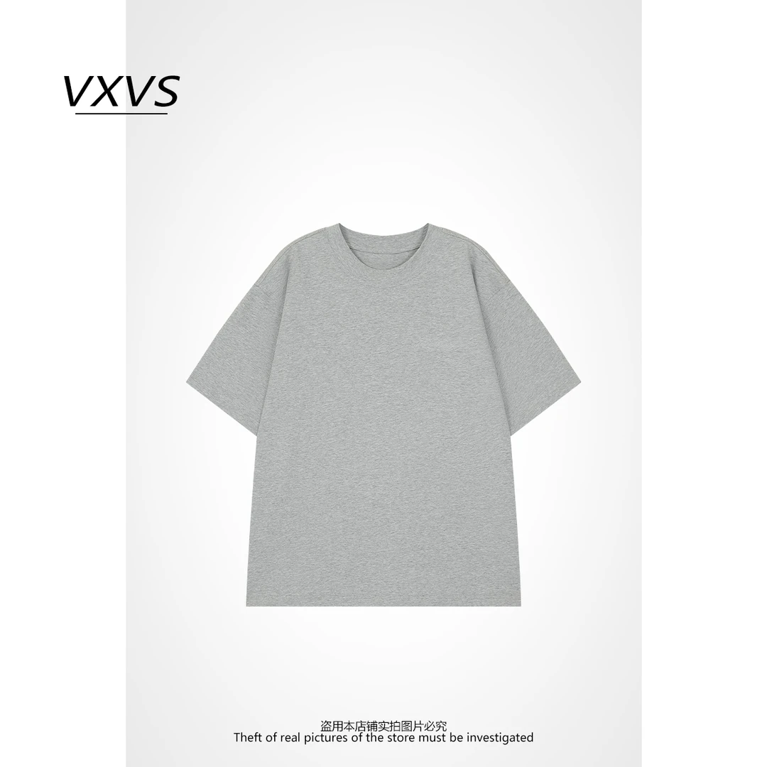 VXVS 【小字母刺绣】男潮流行夏季圆领四针六线休闲短袖T恤 18073