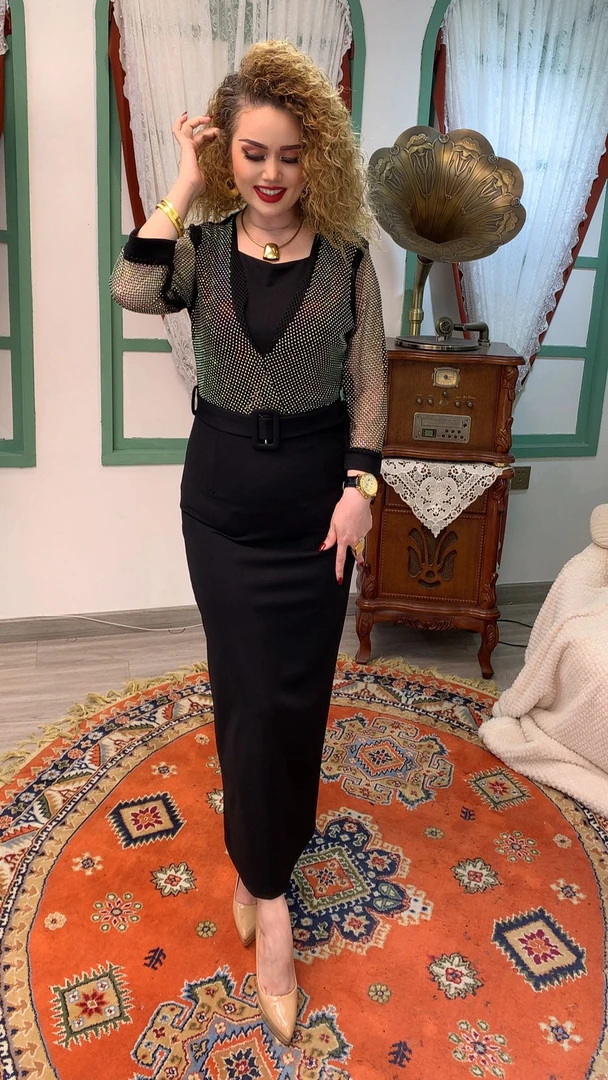 高定洋气重工时尚连衣裙（00-219）