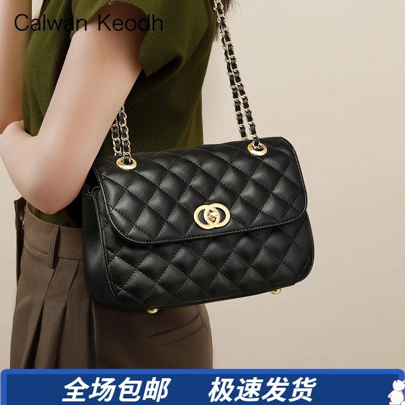 Calwan Keodh真皮包包女斜挎上班专用小方包生日元旦礼物送女生